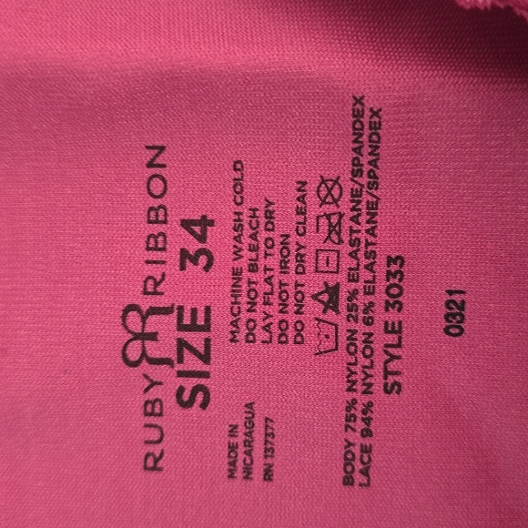 Ruby Ribbon Lace Demi, Size 34 - Picture 2 of 3